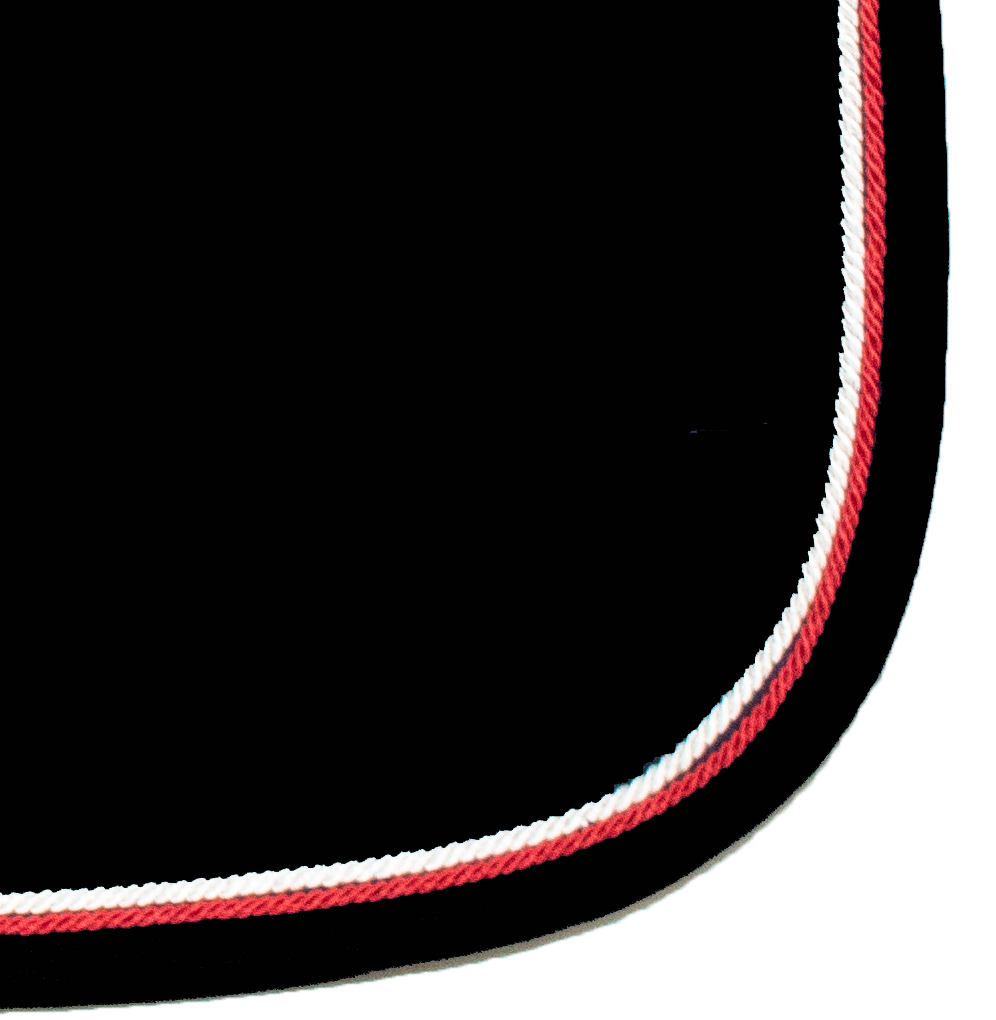 Tapis selle noir / galons blanc et rouge Mixte