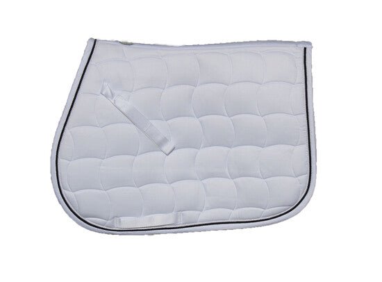Tapis selle blanc / galons blanc et noir PONY - Just1sport