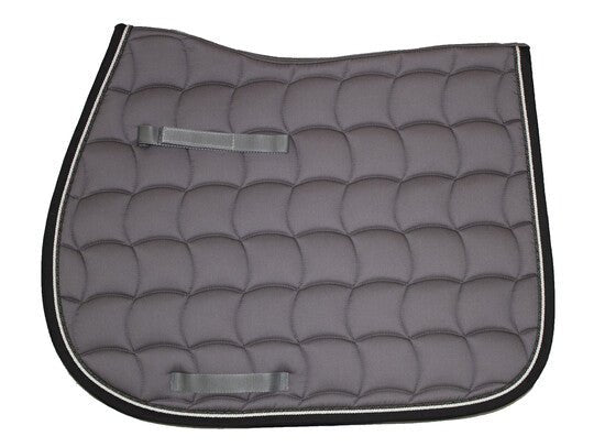 Tapis selle gris / galons gris et blanc, bord noir Mixte - Just1sport
