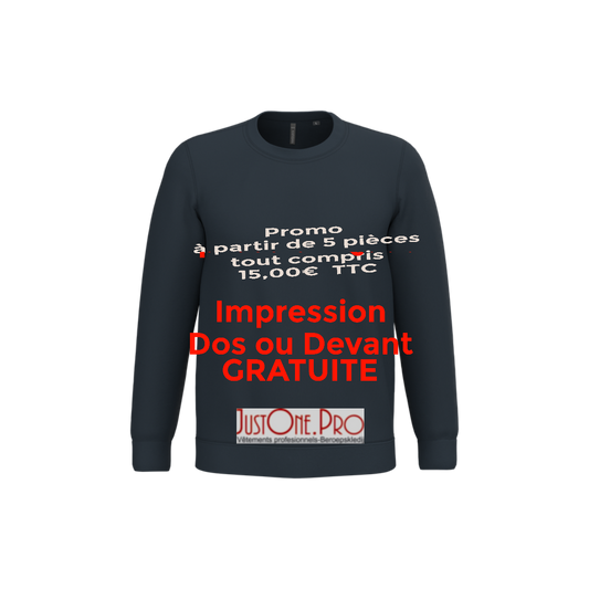 PROMO Sweat-shirt col rond unisexe avec Impression