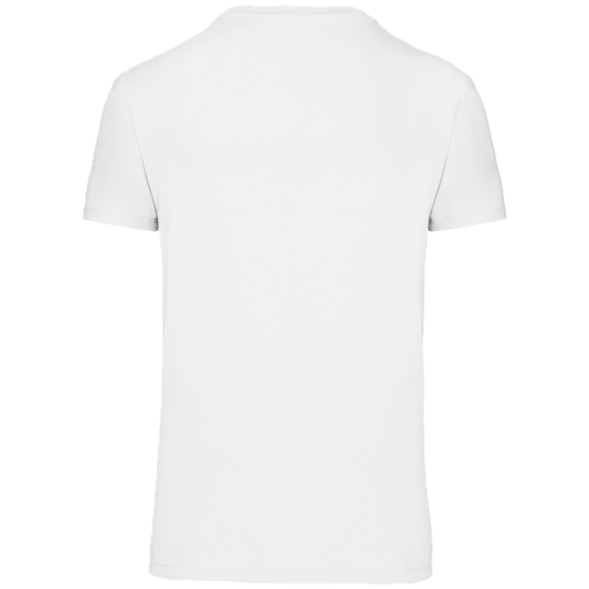 Adult white T-shirt with four-color print on the back