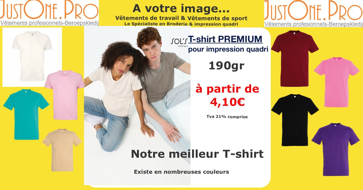 T-shirt PREMIUM adult pour impression quadri DTF