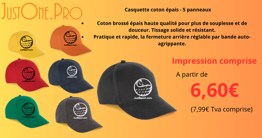 Casquettes avec votre logo imprimé