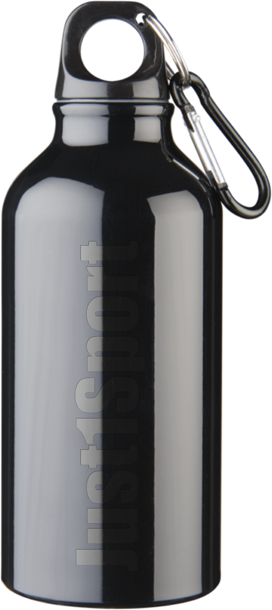 Oregon 400 ml aluminum water bottle with BLACK carabiner in your image