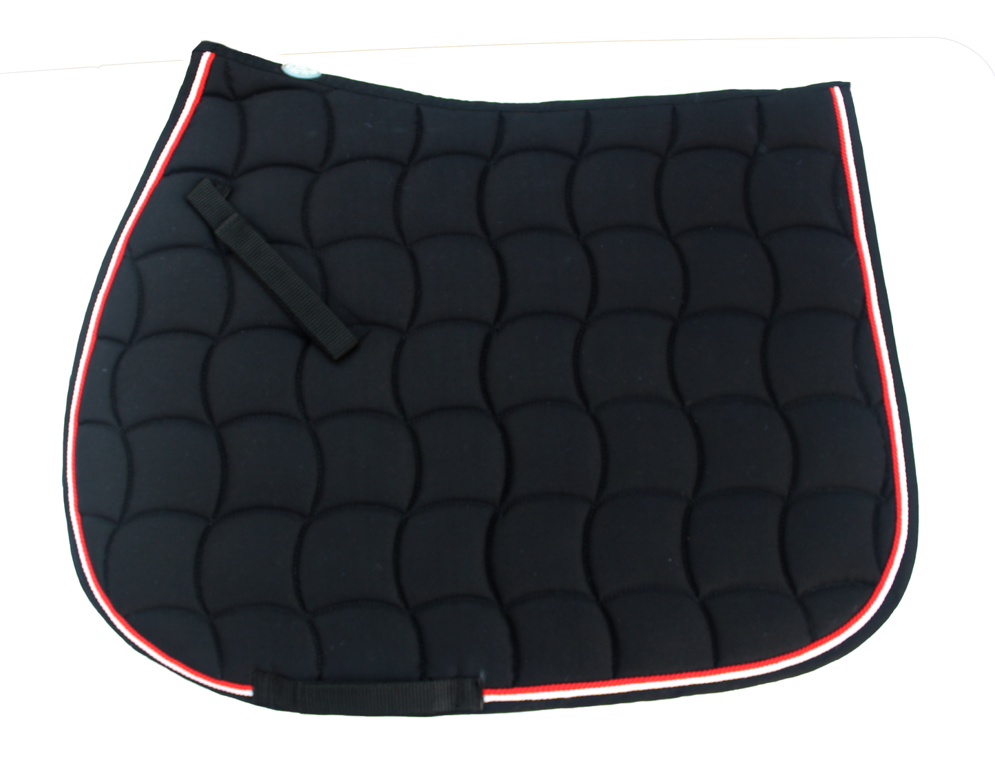 Black saddle pad / white and red braid Mixed
