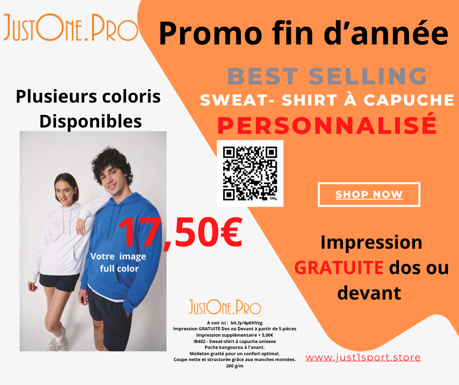 IB402 - Sweat-shirt à capuche unisexe imprimer
