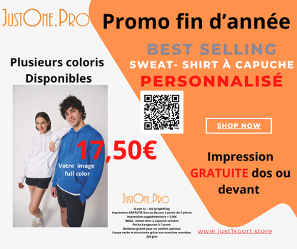IB402 - Sweat-shirt à capuche unisexe imprimer