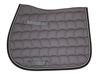 Tapis selle gris / galons gris et blanc, bord noir Mixte - Just1sport